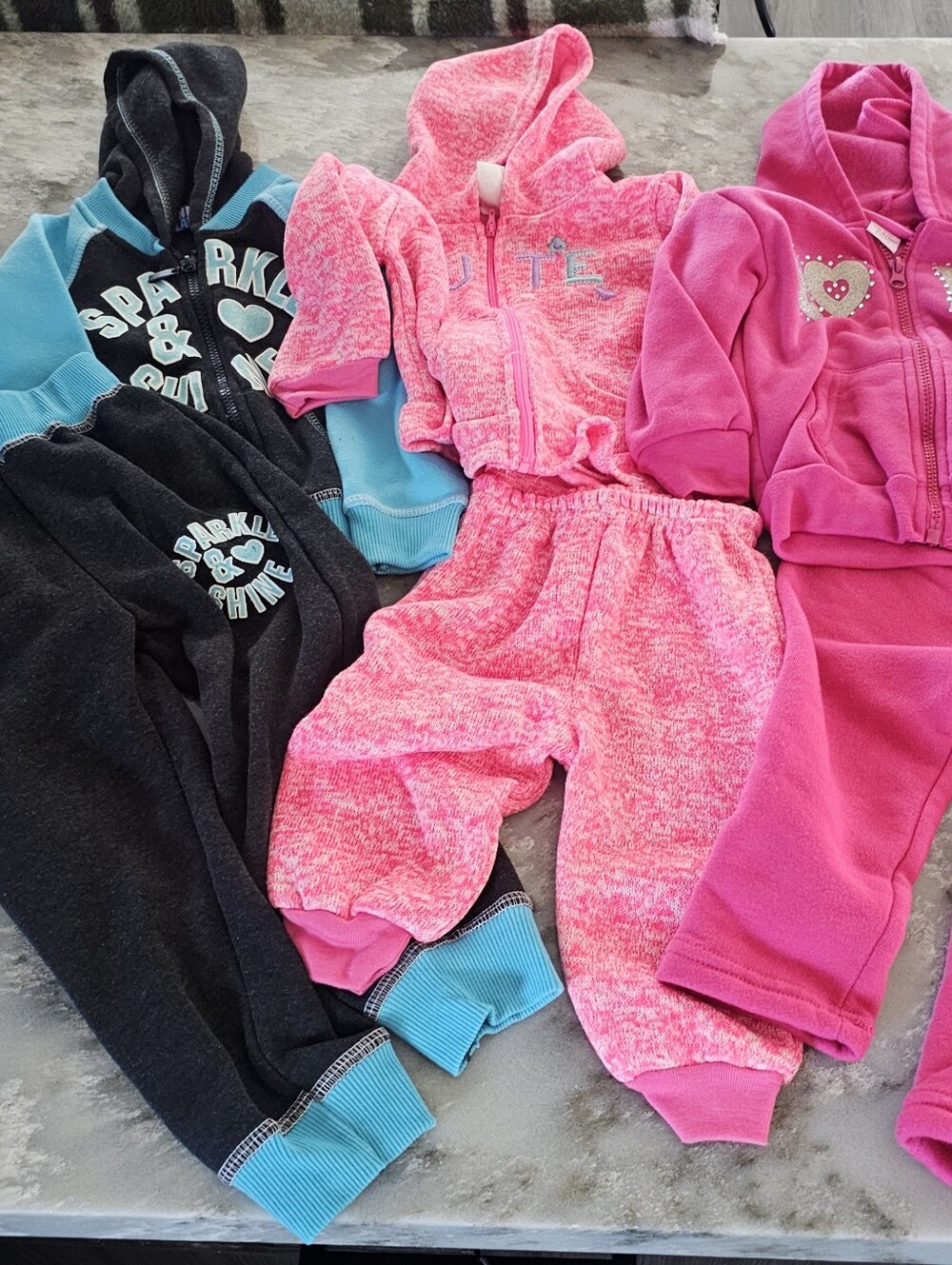 Lot 3 Toddler Girl Tracksuits 24M Coney Island Cozy Isle Girls Park Pink Black